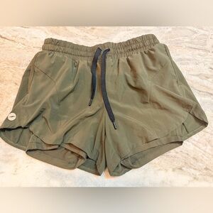 Avia Olive Running Shorts Small Athletic Lined Drawstring